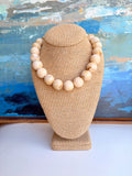 Ivory Bauble Bead Necklace – 16” + Extender