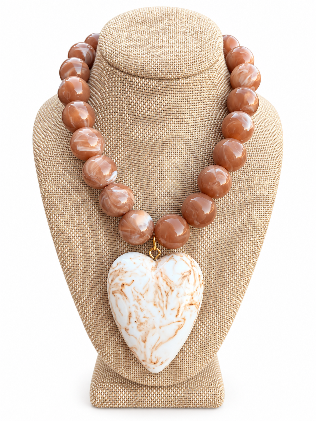 Caramel Latte Heart Necklace