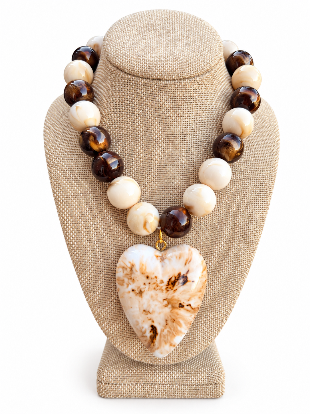 Caramel Swirl Heart Necklace