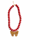Burgundy Butterfly Necklace