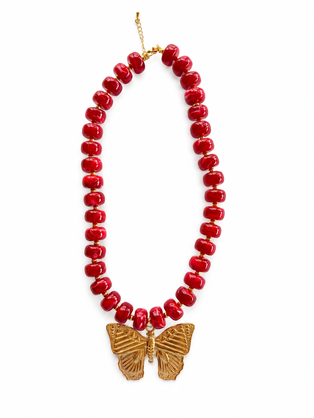 Burgundy Butterfly Necklace