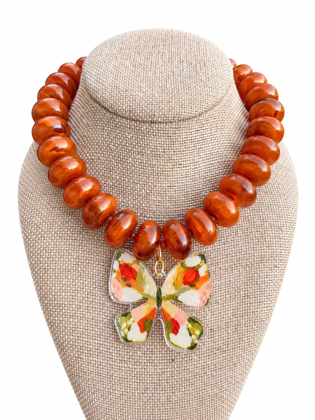 Rebecca x Kate Fall Butterfly Necklace – Amber Brown