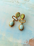 Two-Stone Gold Drop Earrings