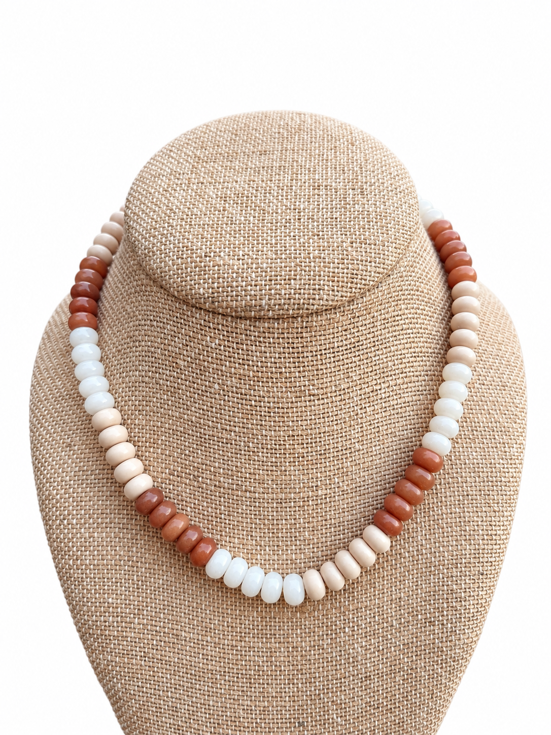 Cinnamon Cream Rondelle Necklace
