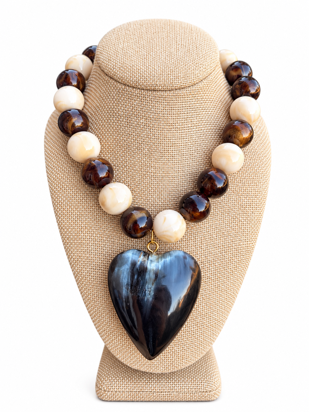 Cocoa & Cream Heart Necklace