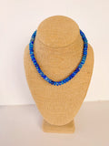Blue Speckled Rondelle Necklace – 15.5” + Extender