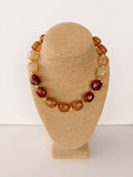 Shades of Brown Cube Bead Necklace – 16”