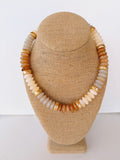 Neutral Gold Accent Rondelle Necklace – 16”