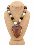 Fall Neutrals Heart Necklace 🤎