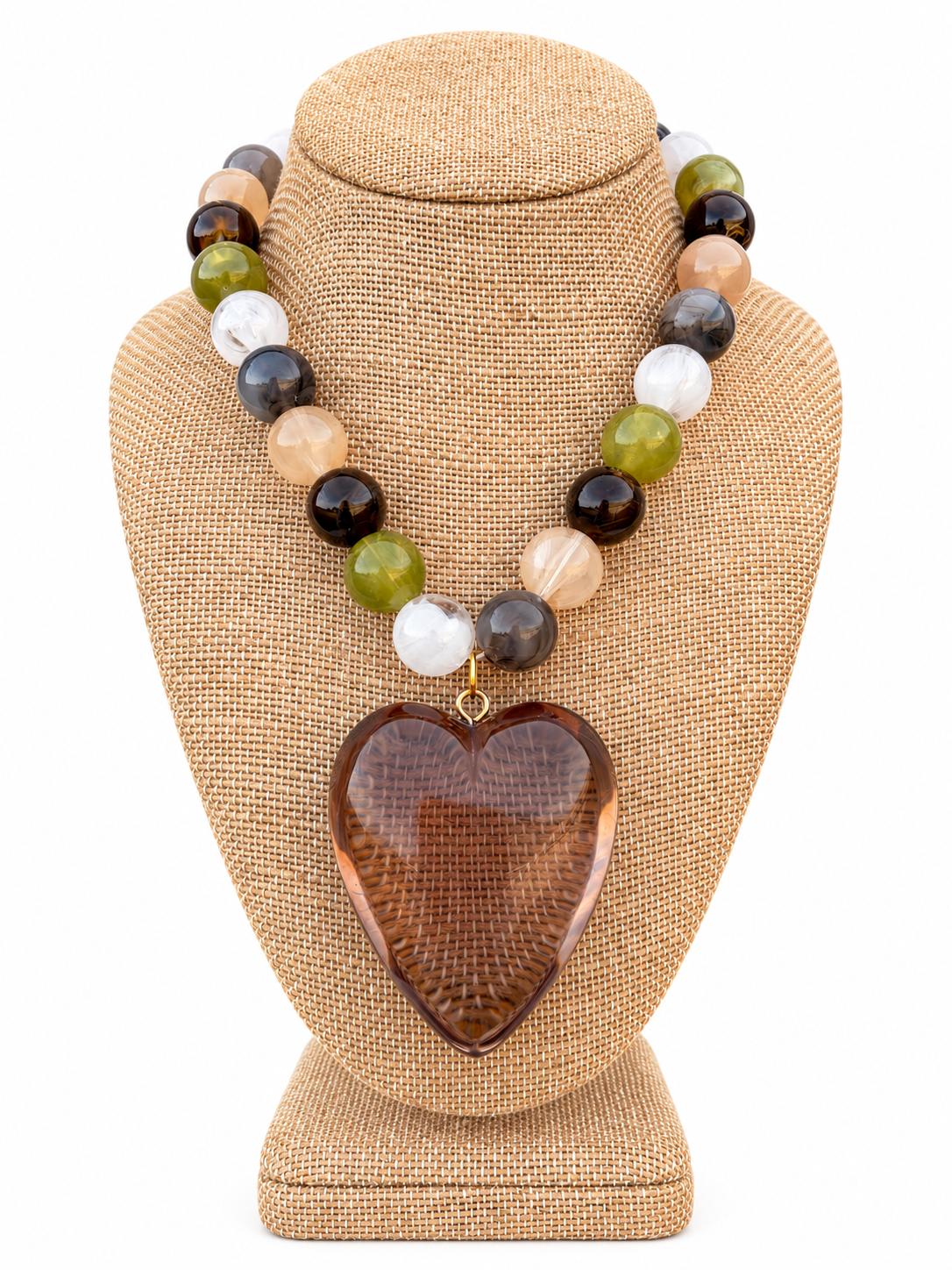 Fall Neutrals Heart Necklace 🤎