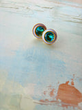 Blue Stone Stud Earrings