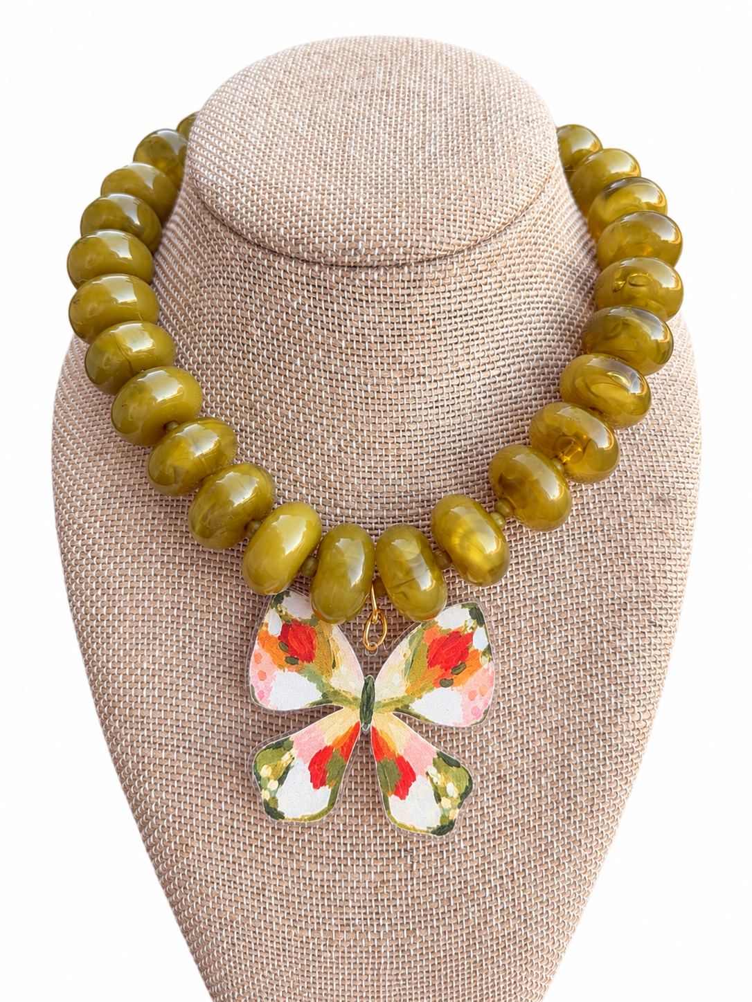 Rebecca x Kate Fall Butterfly Necklace – Olive