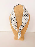 White & Black Polka Dot Magnetic Scarf – 16”