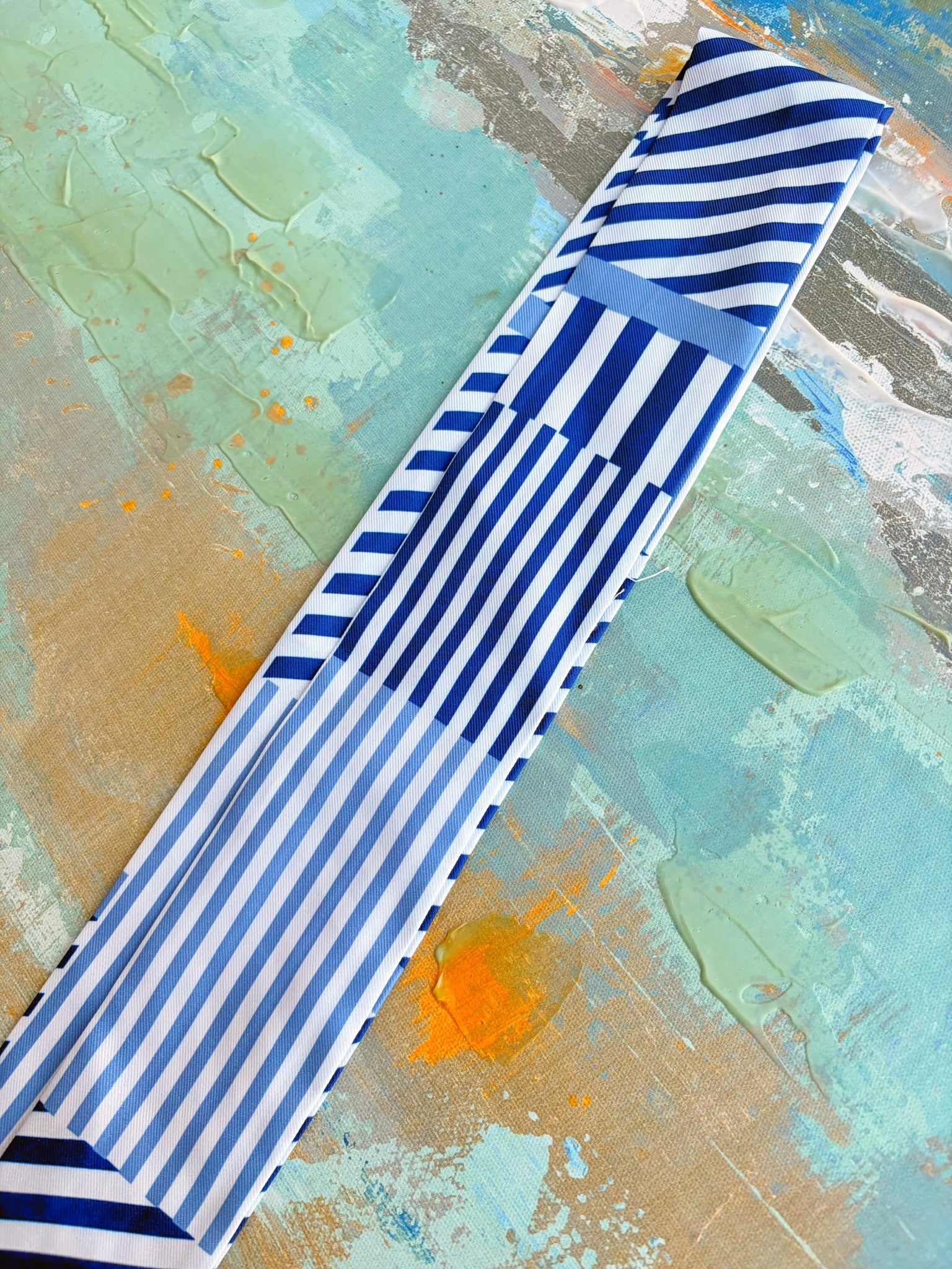 Blue Striped Scarf – 34”
