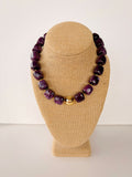Purple Cube Bead Necklace – 16”