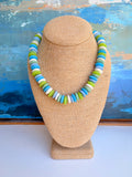 Mixed Blue & Green Addison Necklace – 16” + Extender