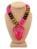 Pink Pop Heart Necklace