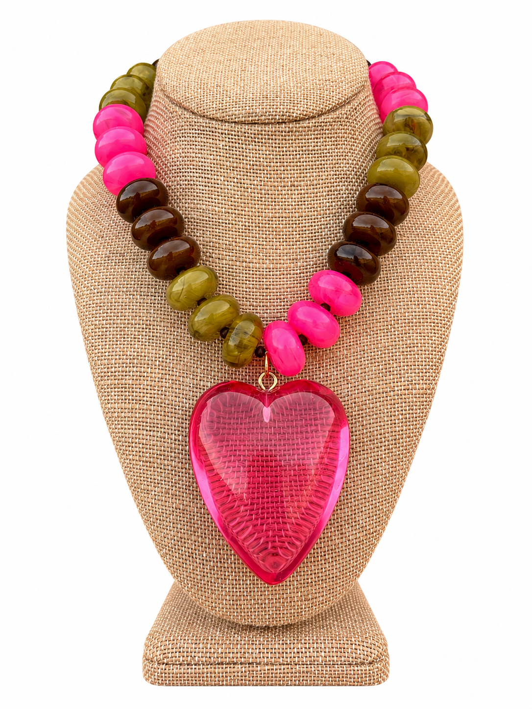 Pink Pop Heart Necklace