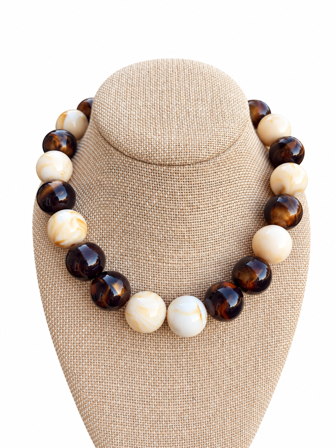 Cocoa and Cream Bauble Necklace