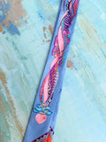 Pink & Blue Mixed Print Scarf – 34”