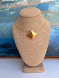 Gold Collar Necklace with Pendant