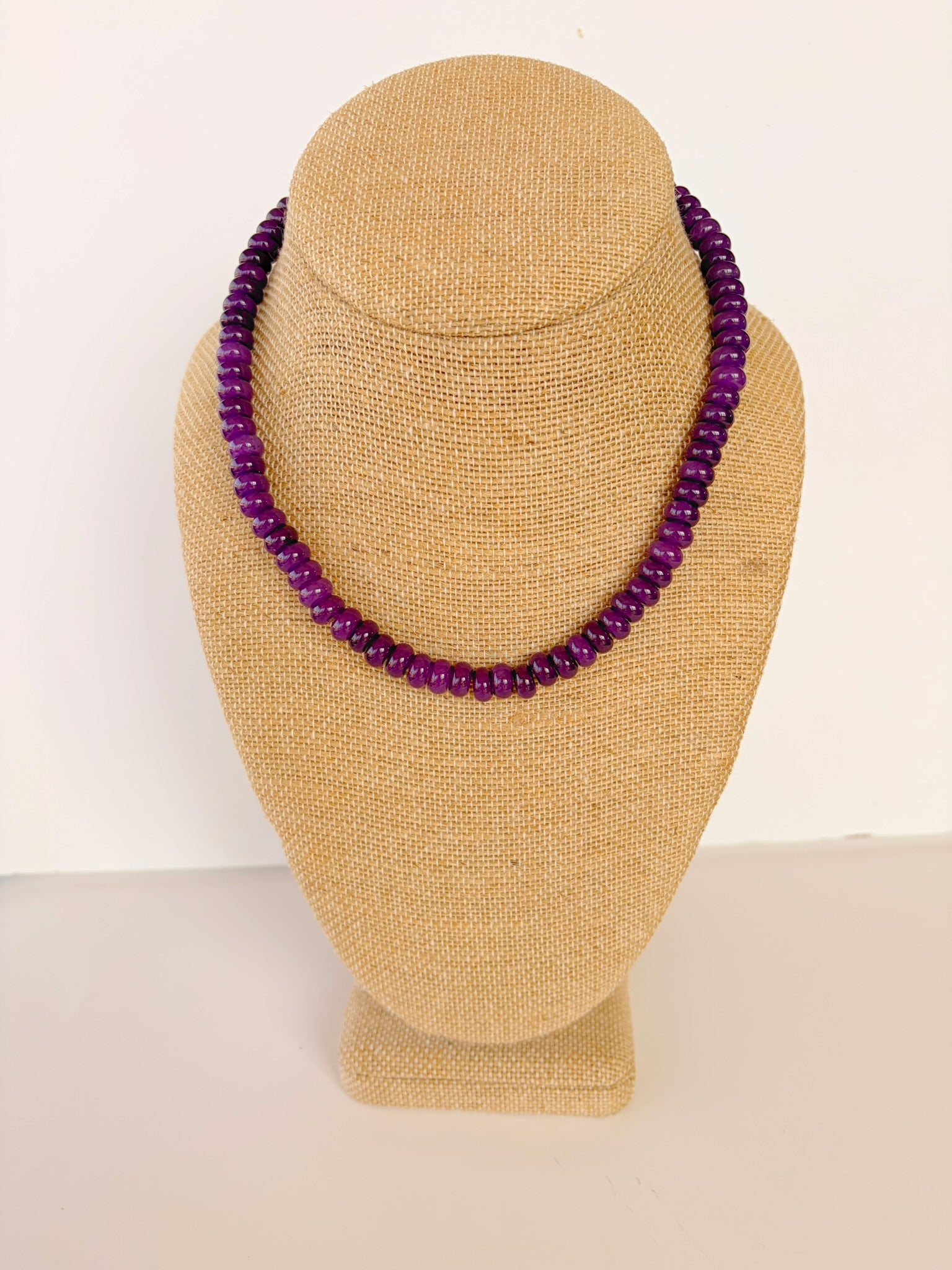 Dark Purple Rondelle Necklace – 15.5” + Extender