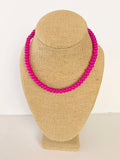Fuchsia Rondelle Bead Necklace – 15.5” + Extender