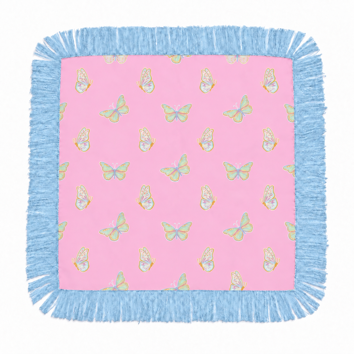 The Pastel Flutter Fringe Scarf - Blue fringe!