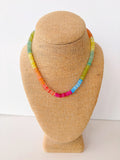 Rainbow Rondelle Necklace - smaller bead version