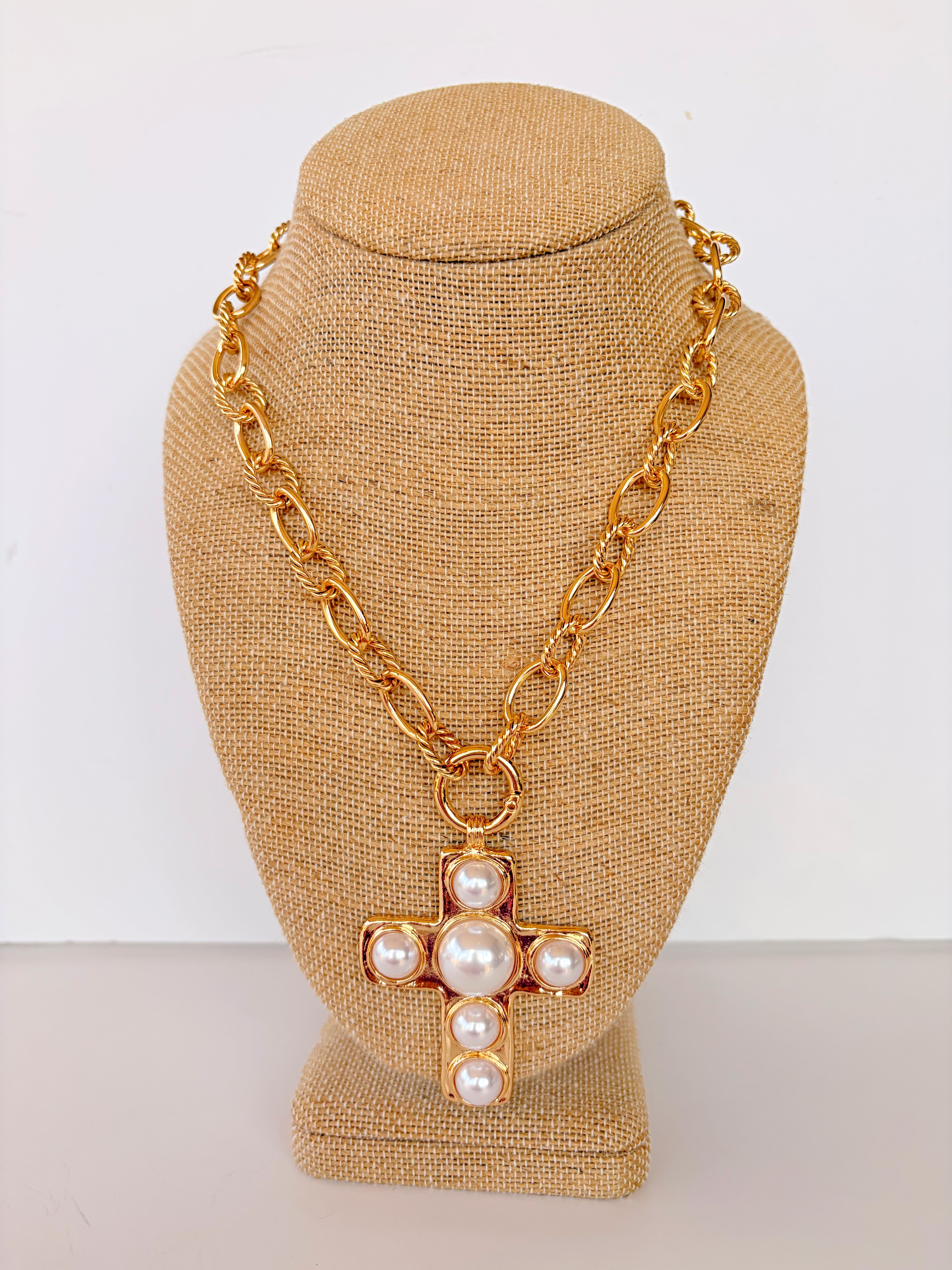 Pearl Cross Necklace