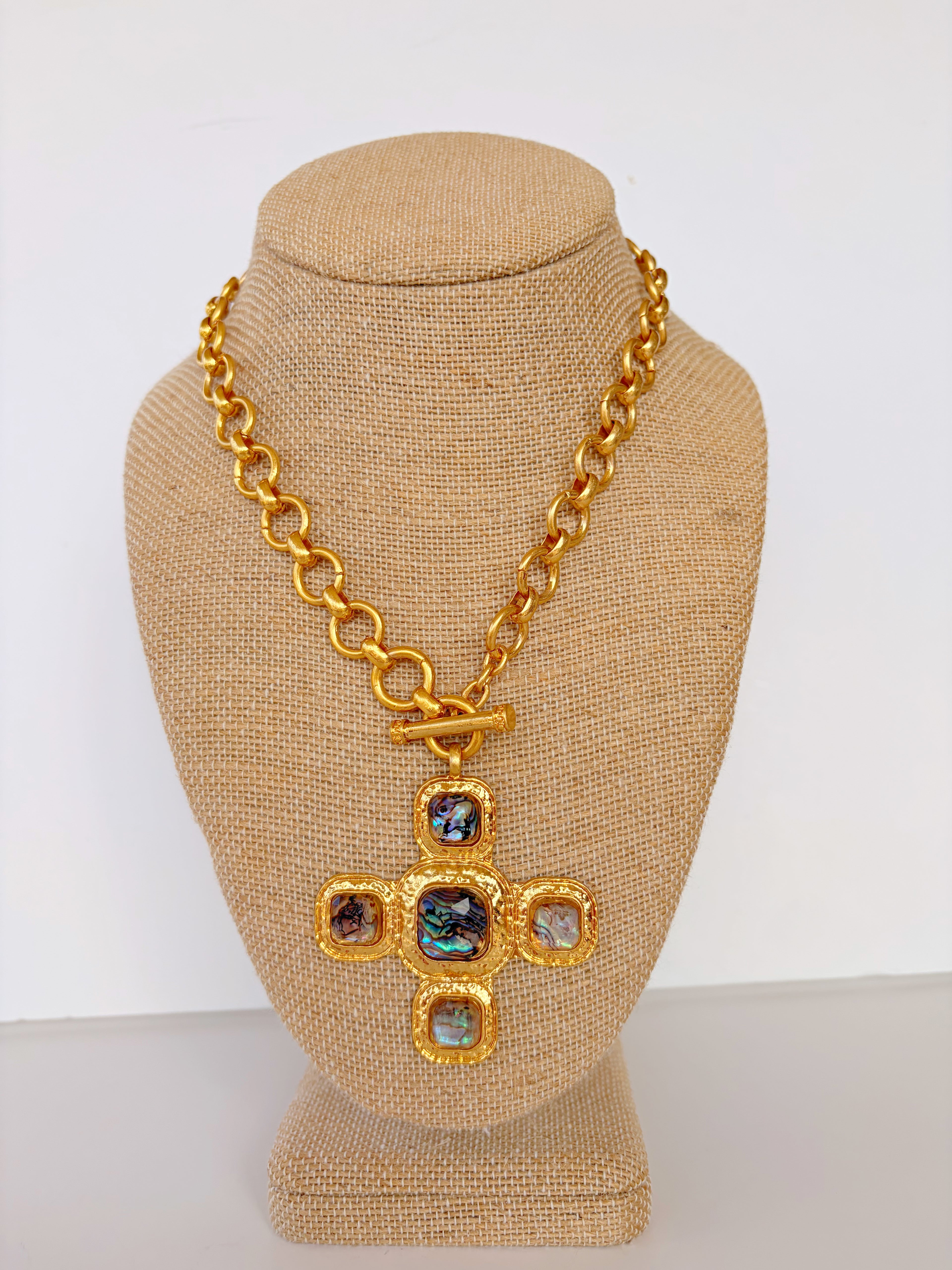 Abalone Cross Necklace