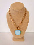 Light Blue Stone Pendant Necklace