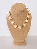 White Stone Linked Necklace
