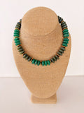 Dark Green Marbelized Rondelle Necklace