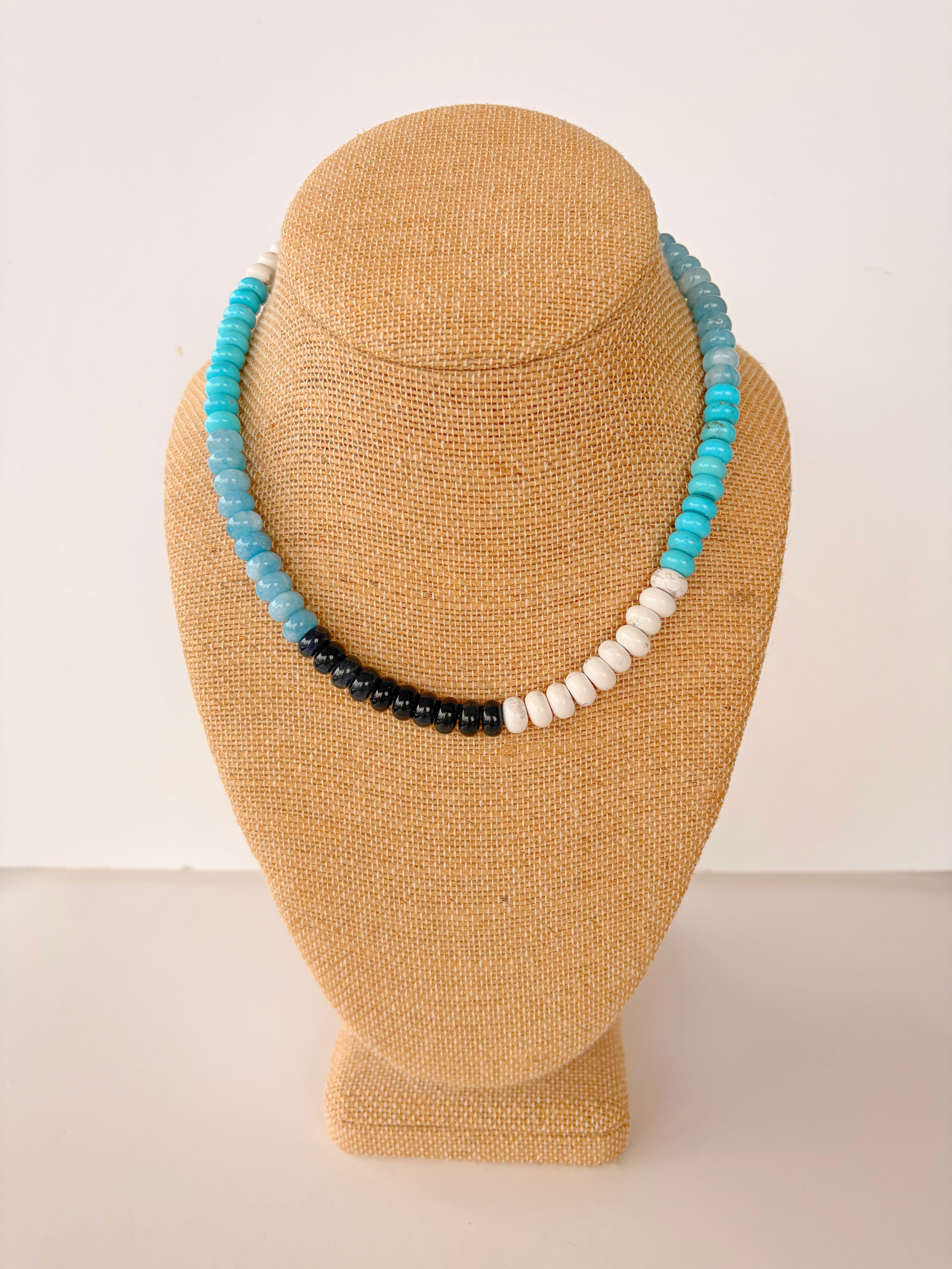 Shades of Blue Rondelle Necklace
