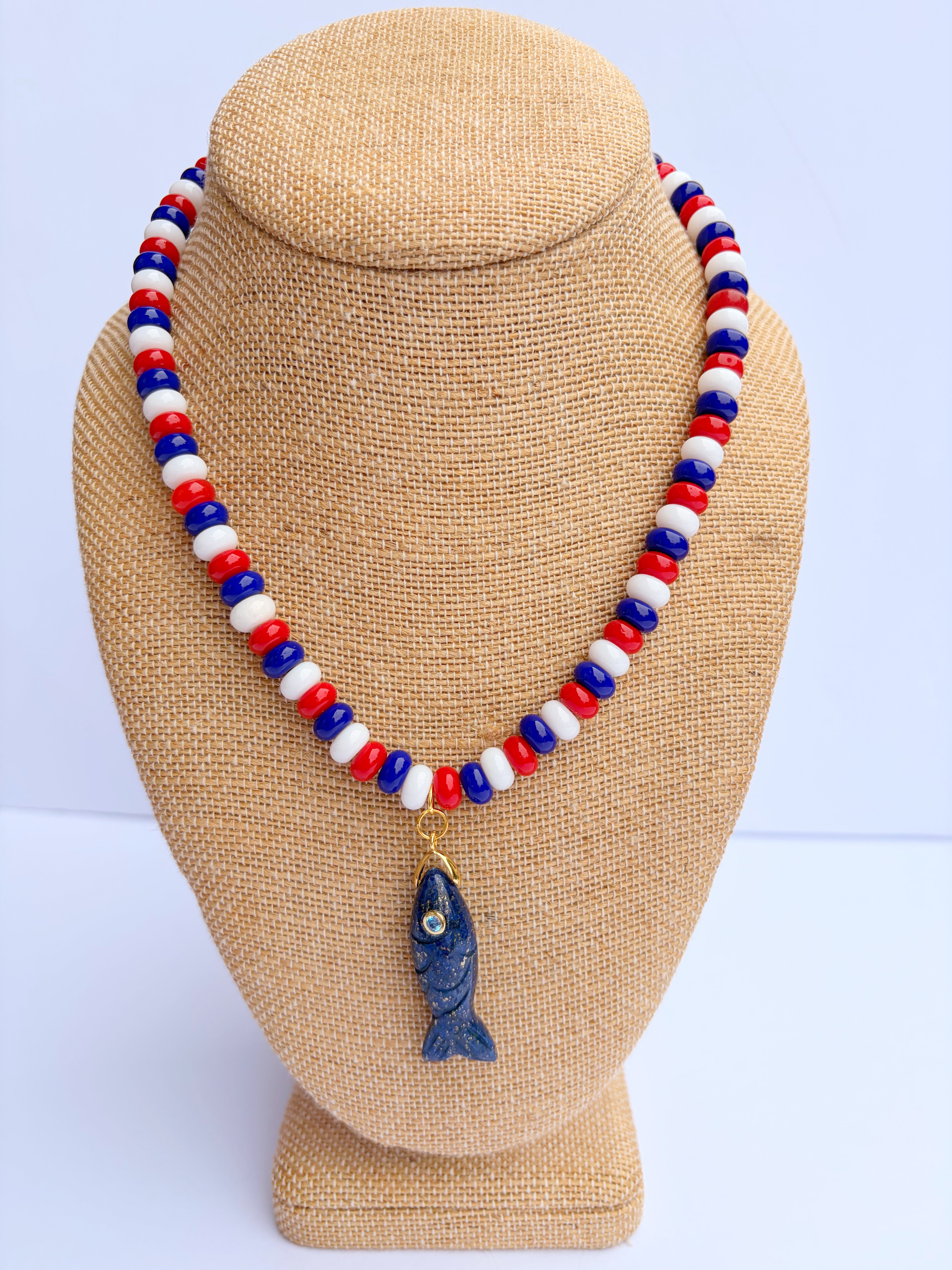 Patriotic Fish Necklace
