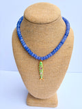 Blue Rondelles with Green Fish Charm