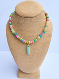 Mixed Rondelle Necklace with Fish Charm