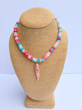 Cotton Candy Rondelles with Pink Fish Charm