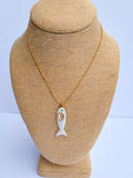 Gold Chain White Fish Necklace